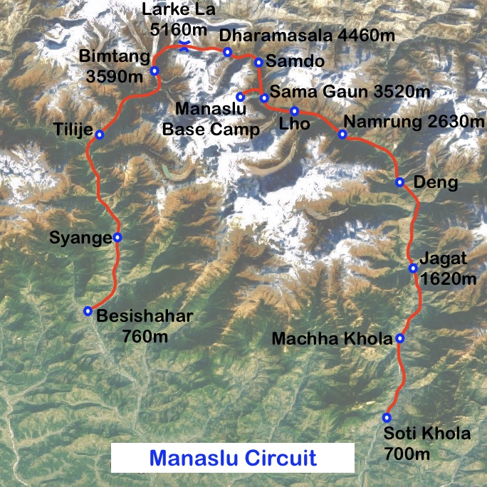 Manaslu camp map